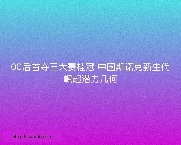 00后首夺三大赛桂冠 中国斯诺克新生代崛起潜力几何